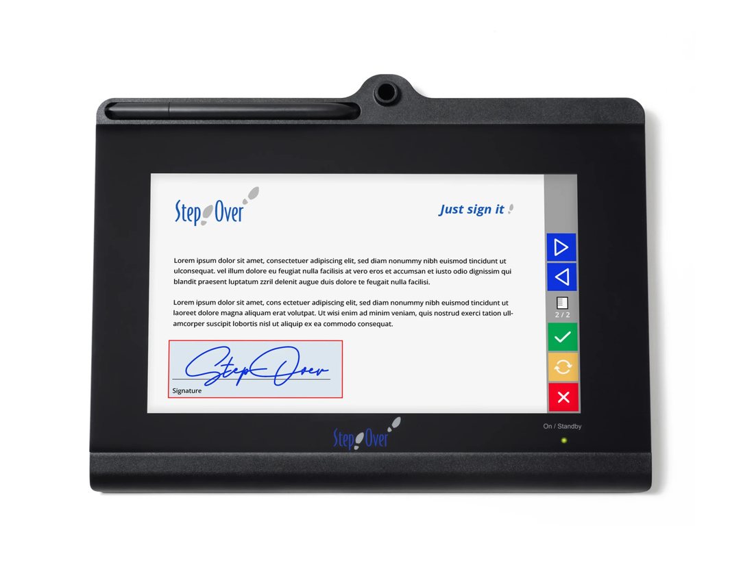 StepOver duraSign Pad NG 10 – netzwerkfähiges Signaturpad für die Praxis