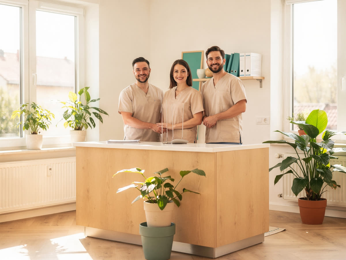 Freundliches Praxisteam am Empfang